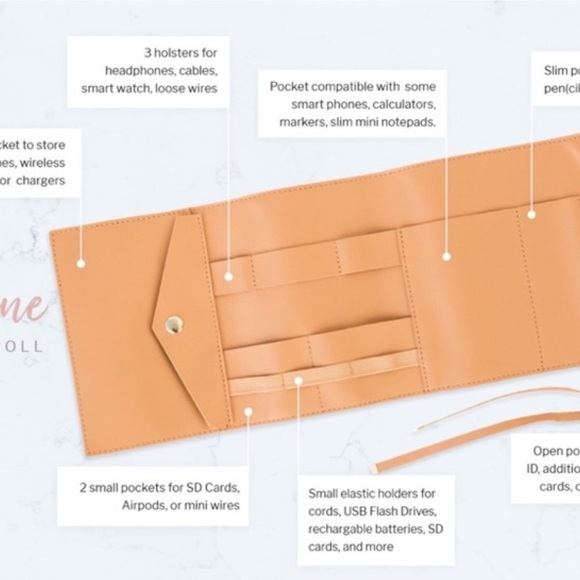 GLASS LADDER CO Katherine Tech
Organizer Roll-up Case in Honey Vegan
Leather - Picture 3 of 7